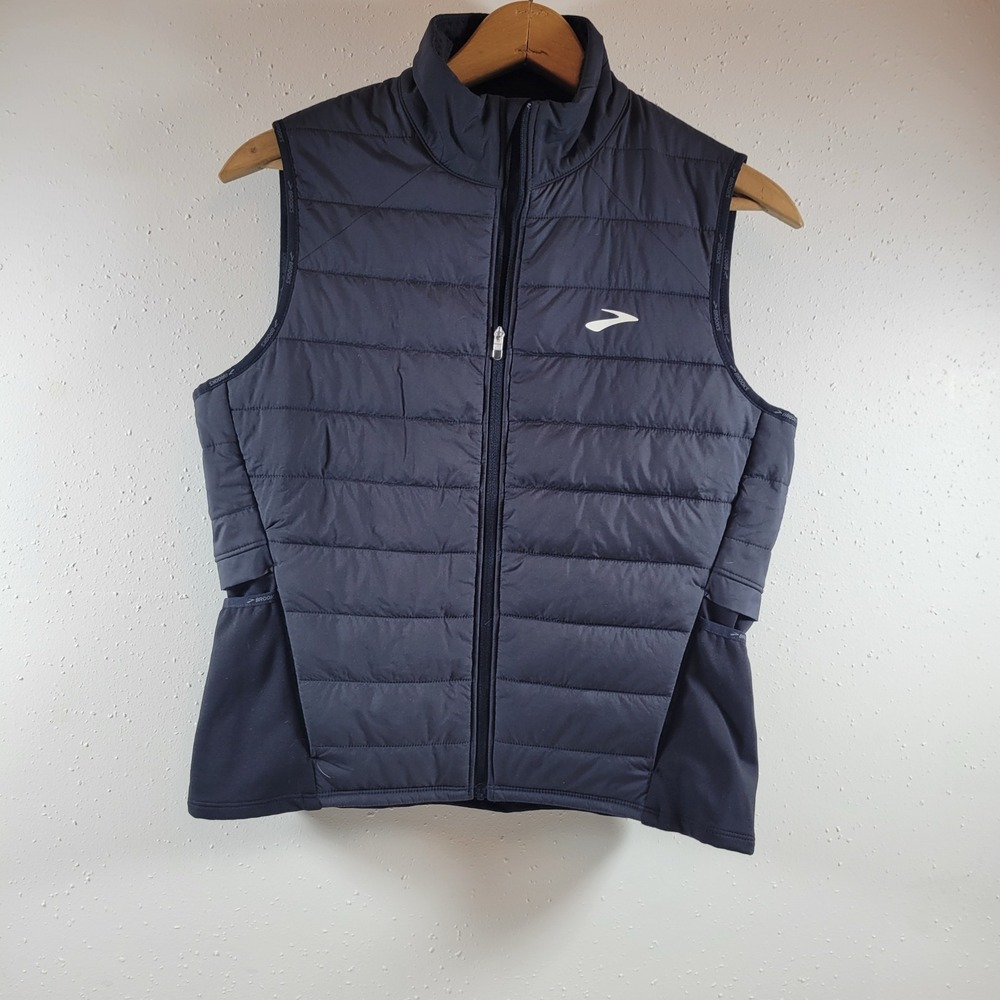 Brooks Shield Hybrid Vest Women Size M Black Excellent Padded Running 221556